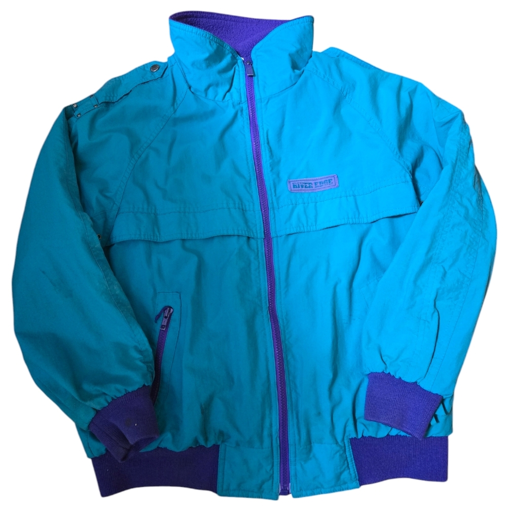 Rivers Edge Kids Blue Teal Purple Windbreaker Bomber Zip Jacket